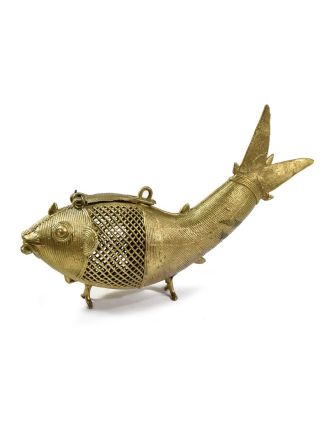 Ryba "tribal art", mosazná soška, otevírací, 25cm