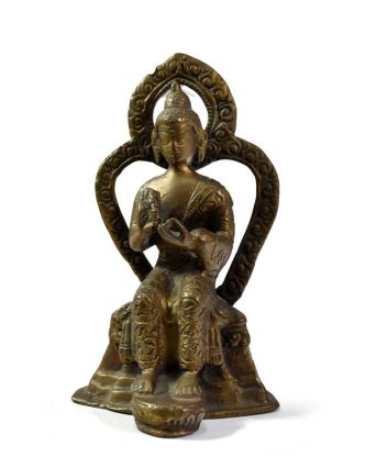 Buddha Majtreia, mosazná soška, 13cm