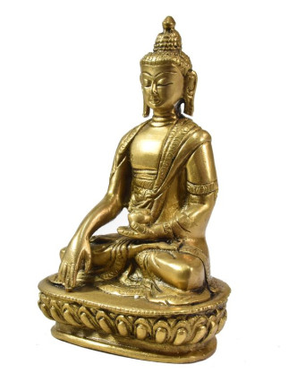Buddha Šakjamuni, mosazná soška, 14cm