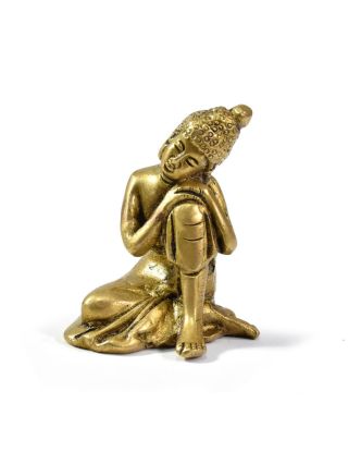 Buddha Šakjamuni jako princ Siddharta, mosazná soška, 6cm