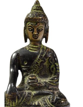 Buddha Šakjamuni, mosazná soška, 8cm