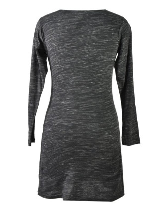 Černo-vínové šaty s dlouhým rukávem, Natural design, výšivka