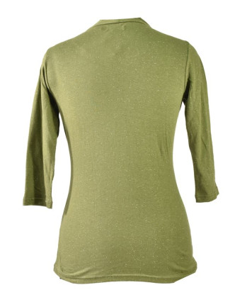 Zelené tričko s tříčtvrtečním rukávem, floral potisk, Natural design