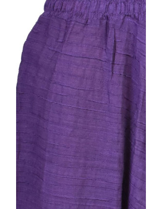Kalhoty turecké, fialové, ozdobné šikmé prošívání, žabičkování