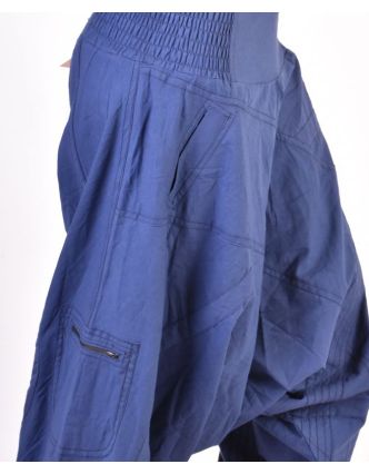 Tmavě modré turecké kalhoty s kapsou