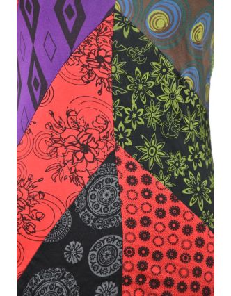 Krátké šaty s dlouhým rukávem, multibarevný patchwork, Patch design