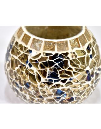 Lampička, skleněná mozaika, kulatá, průměr 10cm, výška 8cm