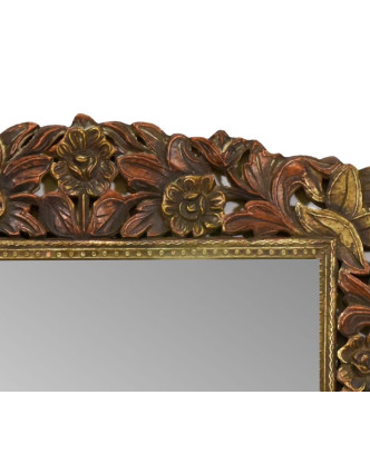 Zrcadlo v rámu z mangového dřeva, ručně vyřezané, 54x2x70cm