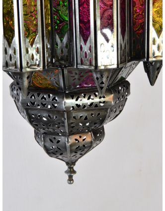 Prosklená lampa v arabském stylu, multibarevná, ruční práce, cca 27x47cm
