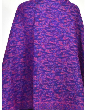 Velký zimní šál s paisley vzorem, fialová, 205x95cm