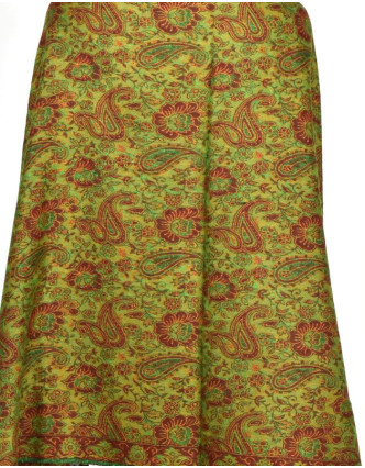 Velký zimní šál s paisley vzorem, zelená, 205x95cm