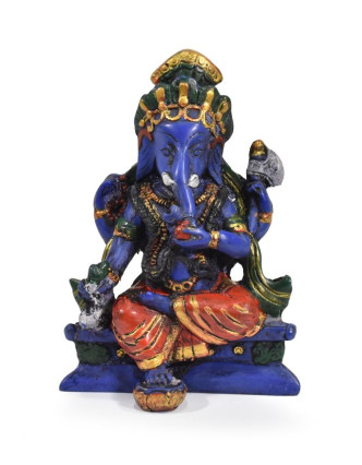 Ganesh sedící, tmavě modrý, barvený, 11cm