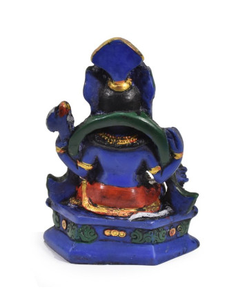 Ganesh sedící, tmavě modrý, barvený, 11cm