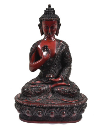 Soška Amóghasiddhi Buddha, tmavě červený, výš. 28cm