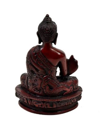 Soška Buddha léčitel (Medicine), tmavě červený, 14cm