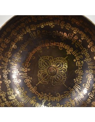 Tibetská mísa, "Gulpa", gravírovaná s designem, průměr 15cm