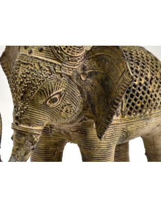 Kovová soška slona, tribal art, 20cm