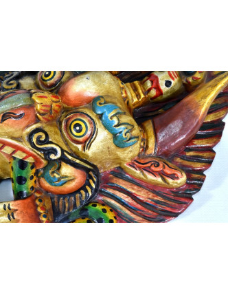Dřevěná maska, Garuda, ručně malovaná, 26x33cm