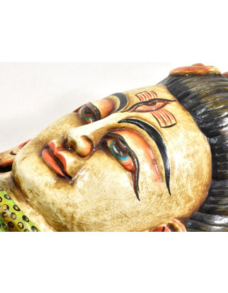 Dřevěná maska, Shiva, ručně malovaná, 18x35cm