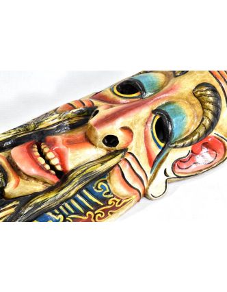 Dřevěná maska, Baba, ručně malovaná, 15x61cm