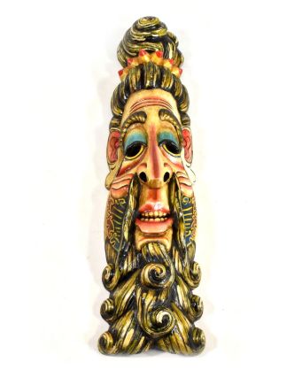 Dřevěná maska, Baba, ručně malovaná, 15x61cm