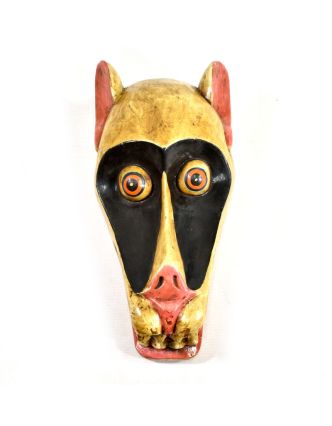 Dřevěná maska, Zvíře, ručně malovaná, 12x27cm