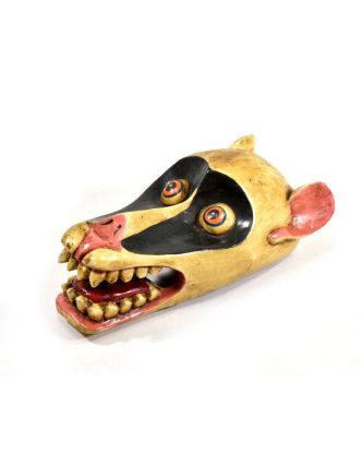 Dřevěná maska, Zvíře, ručně malovaná, 12x27cm