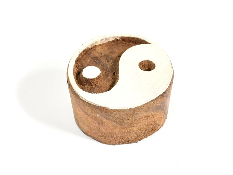 Yin/Yang - razítko vyřezávané ze dřeva, ruční práce, 7x6cm