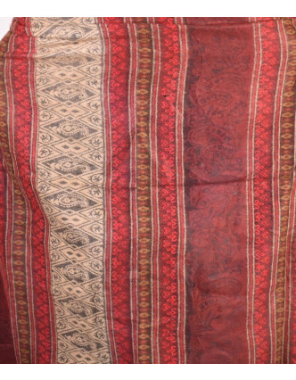 Velký zimní šál se vzorem, hnědo-červená, 205x95cm