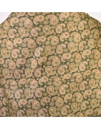Velký zimní šál se vzorem paisley, khaki, 205x95cm