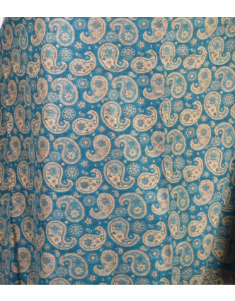 Velký zimní šál se vzorem paisley, tyrkys, 205x95cm