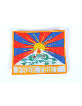 Nášivka, Tibetská vlajka, čtvercová, malá, cca 10 x 8 cm