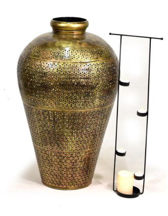 Světelná váza, kovová, ručně tepaná, prům.50cm, výška 77cm
