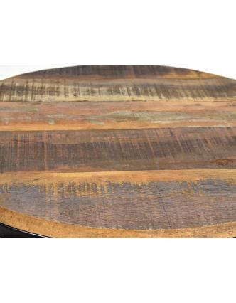 Kulatý konferenční stolek v Goa stylu z teakového dřeva, 51x51x40cm