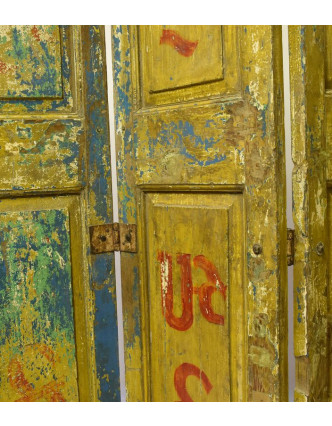 Staré kupecké dveře, použitelné jako paravan, 120x4x217cm