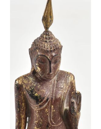 Narozeninový Buddha teakový 8'' -  hnědá patina