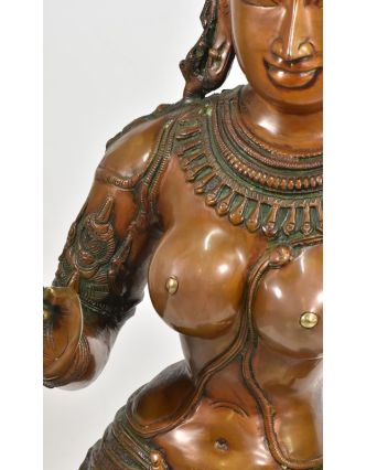 Mosazná socha bohyně Parvati, 30x30x115cm
