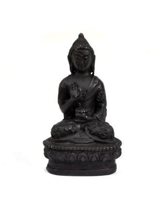 Buddha Amóghasiddhi, sedící, černý, pryskyřice, 9cm