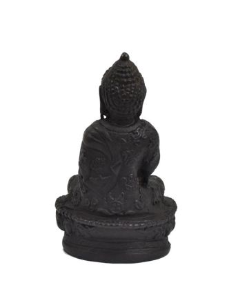 Buddha Amóghasiddhi, sedící, černý, pryskyřice, 9cm