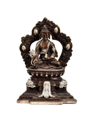 Uzdravující Buddha, kovová soška, 6x4x9cm