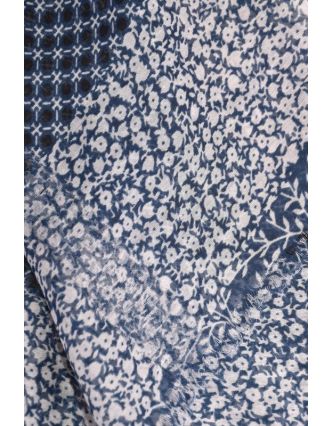 Velký šátek s motivem, modrá, 180x110cm
