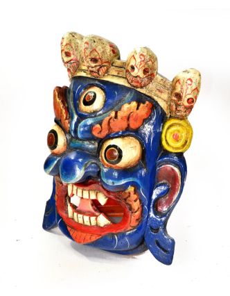 Dřevěná maska, Bhairab, ručně malovaná, 24x29cm