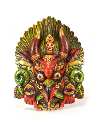 Dřevěná maska, Garuda, ručně malovaná, 35x47cm