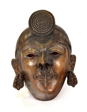 Dřevěná maska Nepálské ženy, 24x28cm