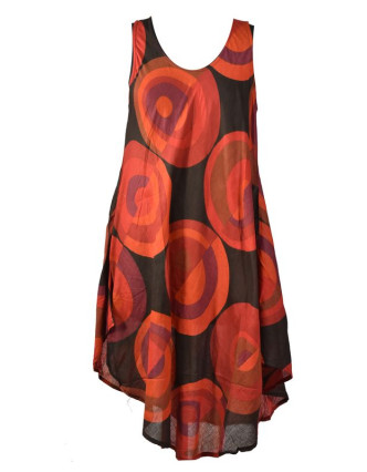 Krátké šaty s potiskem bez rukávu, round design, červená