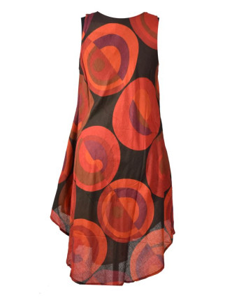 Krátké šaty s potiskem bez rukávu, round design, červená