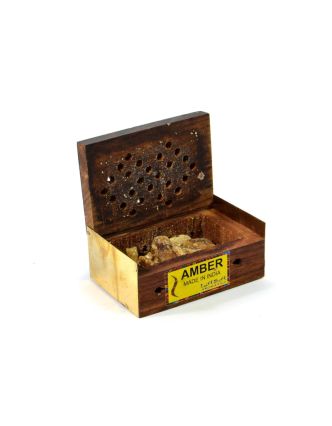 Parfém krystal v dřevěné krabičce, Amber