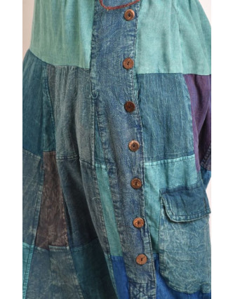Unisex turecké kalhoty s kapsami a knoflíky, stonewashed design