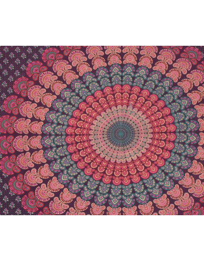 Přehoz přes postel, "Barmeri round", mandala, 202x230cm