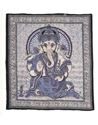 Přehoz na postel, Ganesh, fialový, 215x225cm